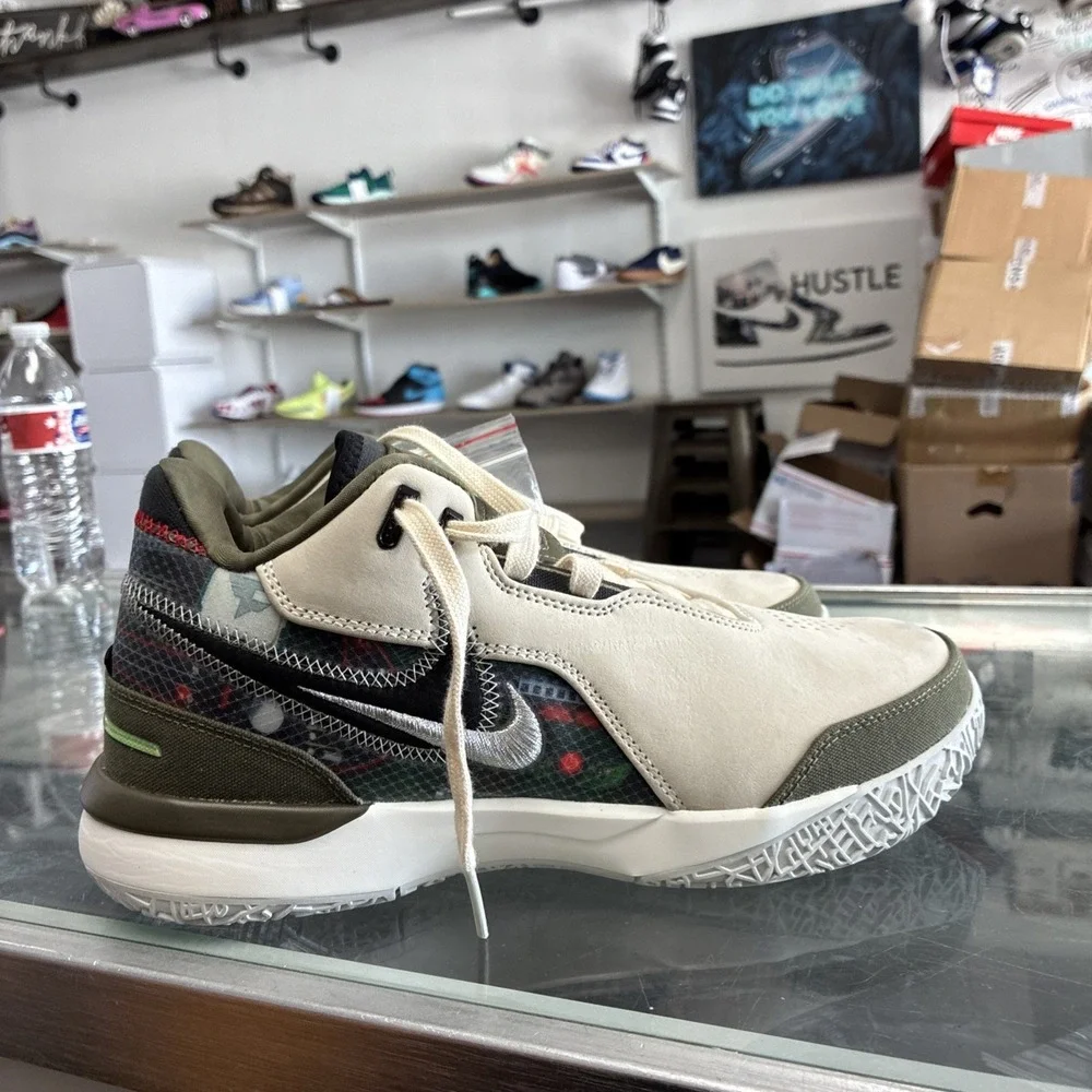 FaZe Clan × Nike LeBron NXXT Gen AMPD Light Cream Olive SZ 8 HF0715-200 No Box